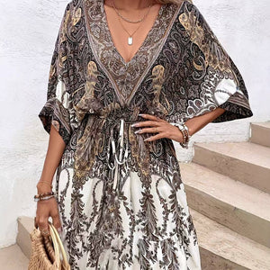 Paisley Multicolored Dress: Brown