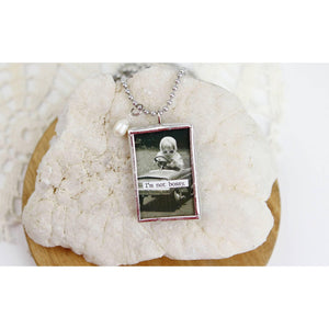 I'm Not Bossy Funny Vintage Photo Charm Necklace