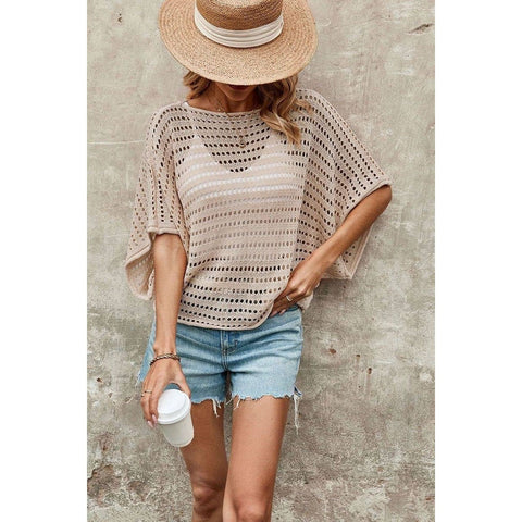 Open Knit Batwing Top