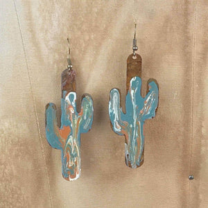 ReLoved by Honey and Me featuring Simply Saguaro - Large Desert Swirl Cactus Earrings