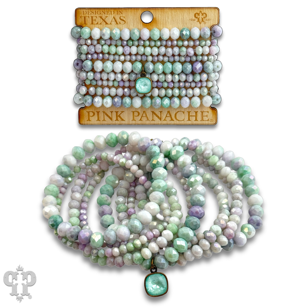 Ombre faceted bead bracelet with Austrian crystal