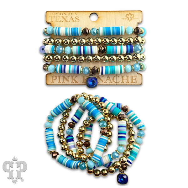 Rubber Heishi Bead Bracelet With Austrian Crystal