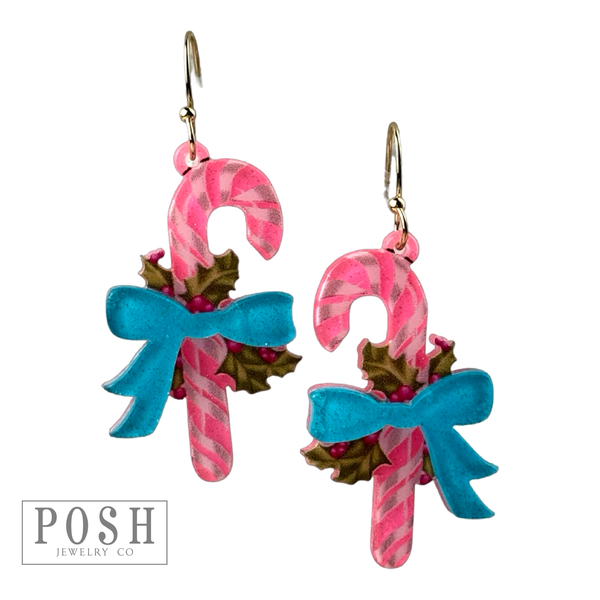 Candy cane earring: Pink