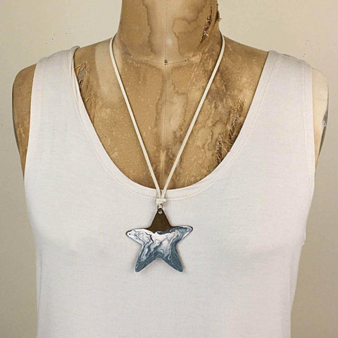 ReLoved by Honey and Me featuring Simply Saguaro - Agua Swirl Wide Star Necklace