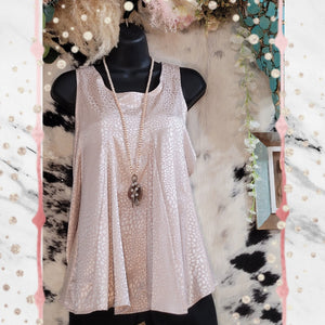 Leopard Silk Tank Champagne color