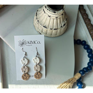 Polymer Clay Earrings - Beach/Coastal - Ombre Sand Dollar : Dangle