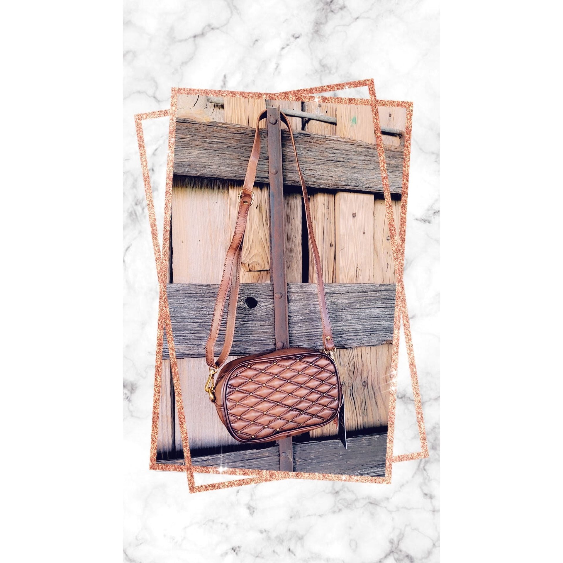 American Darling Dark Brown Leather Puff Style Handbag