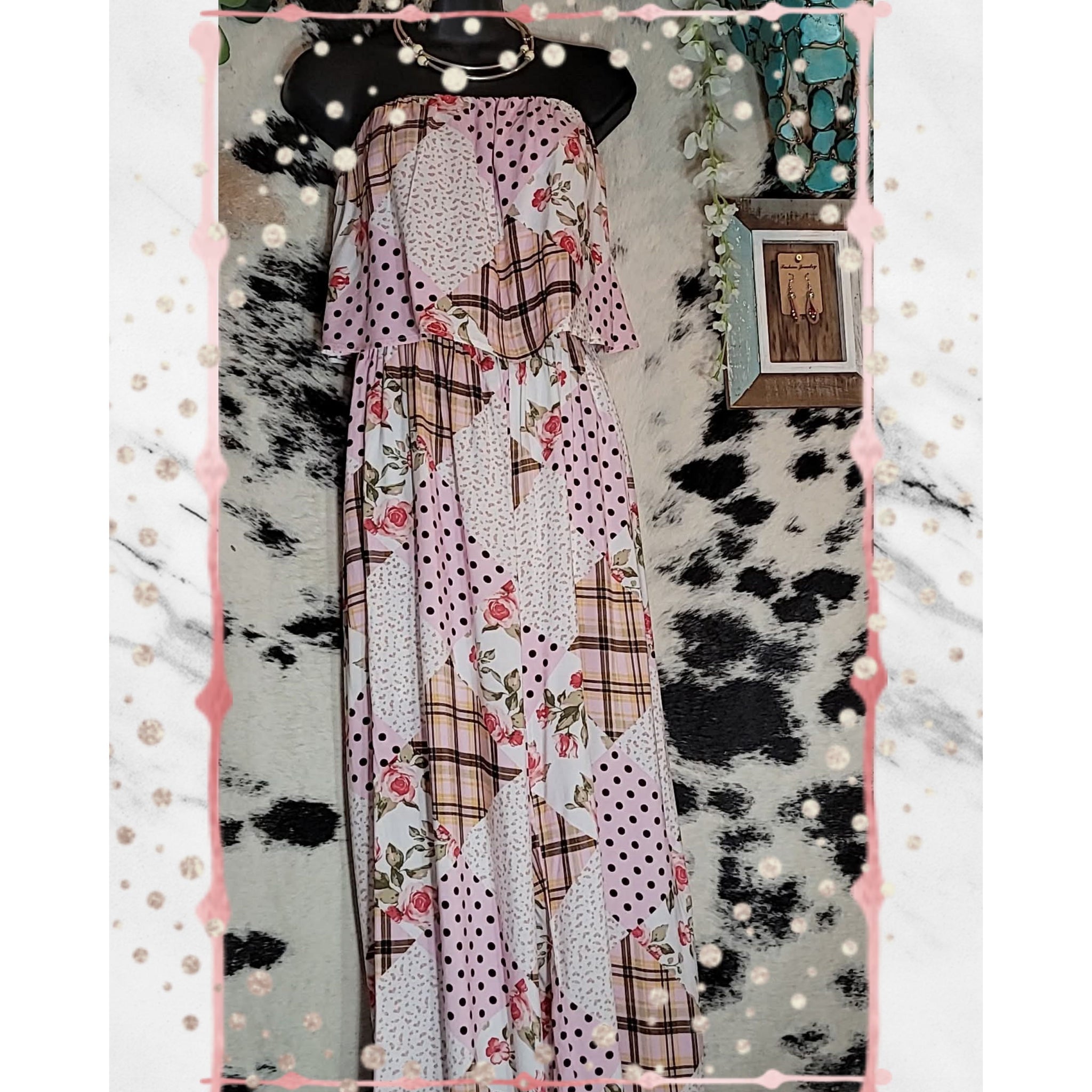 Patchwork Print Jumpsuit\Romper