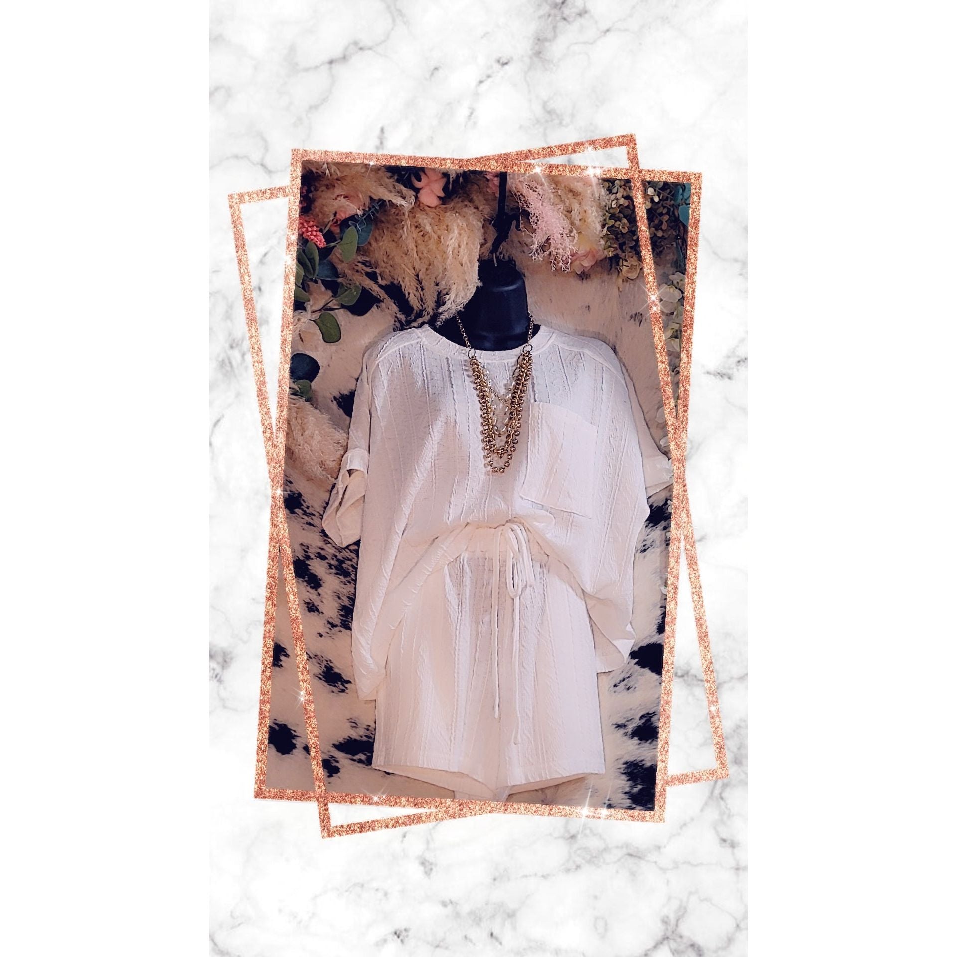 White Cotton Shorts Set, 2 pieces
