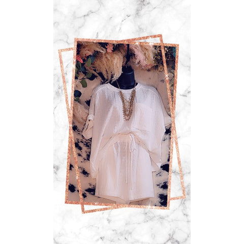 White Cotton Shorts Set, 2 pieces