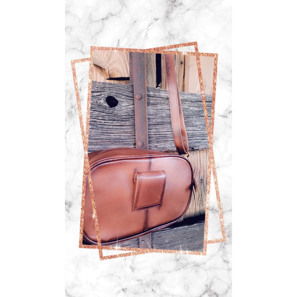 American Darling Dark Brown Leather Puff Style Handbag