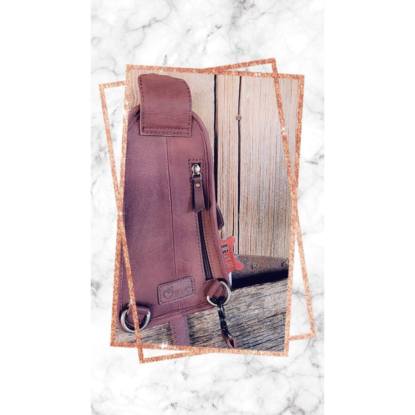 Sling Hand Tooled Genuine Leather Handbag