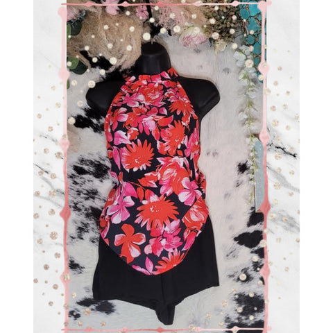 Floral Top with High Neck