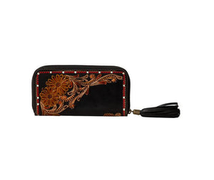 Cavender Trail Hand-Tooled Wallet, RFID Protection