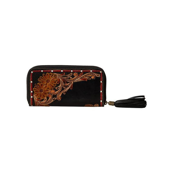 Cavender Trail Hand-Tooled Wallet, RFID Protection