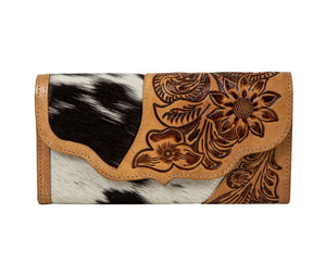 Blossoms in Bloom Hand-tooled Wallet, RFID Protection