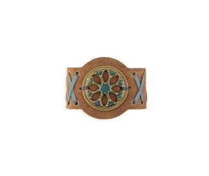 Wind Song Leather & Medallion Cuff Bracelet