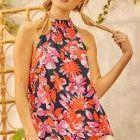 Floral Top with High Neck