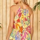 Printed Halter Neck Top, Sleeveless and Loose Fit with Print all over