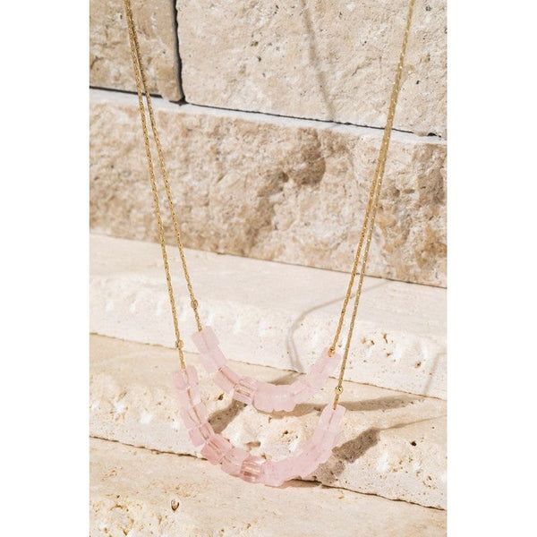 Cube Natural Stone Necklace