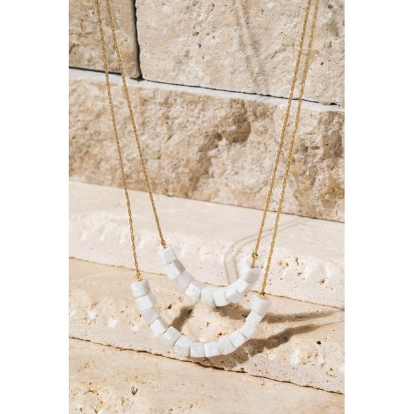 Cube Natural Stone Necklace