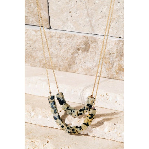 Cube Natural Stone Necklace