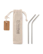 BruMate Stainless Steel Reusable Straws, Small, with Cleaning Brush
