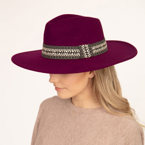 Felt Hat with Wide Aztec Band