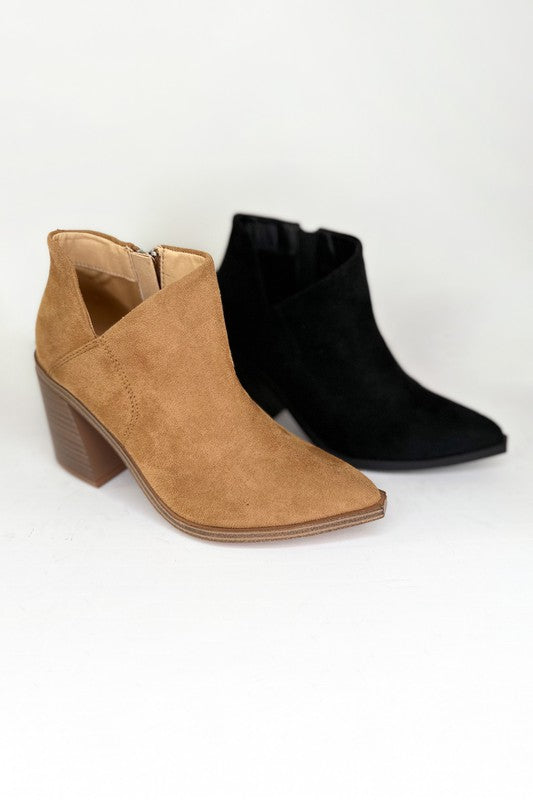V Cutout Ankle Boots