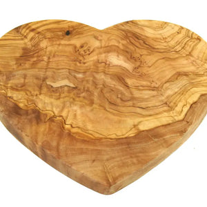 Small Heart Breakfast Board, 22 x 20 cm, Olive Wood, Shipped from Germany