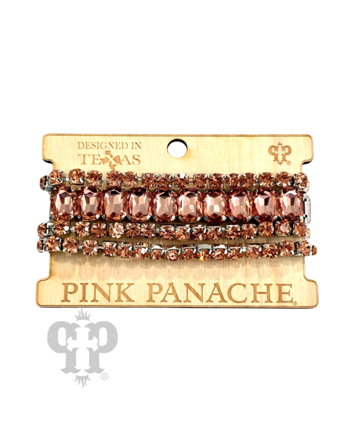 Pink rhinestone bracelet set, Pink Panache