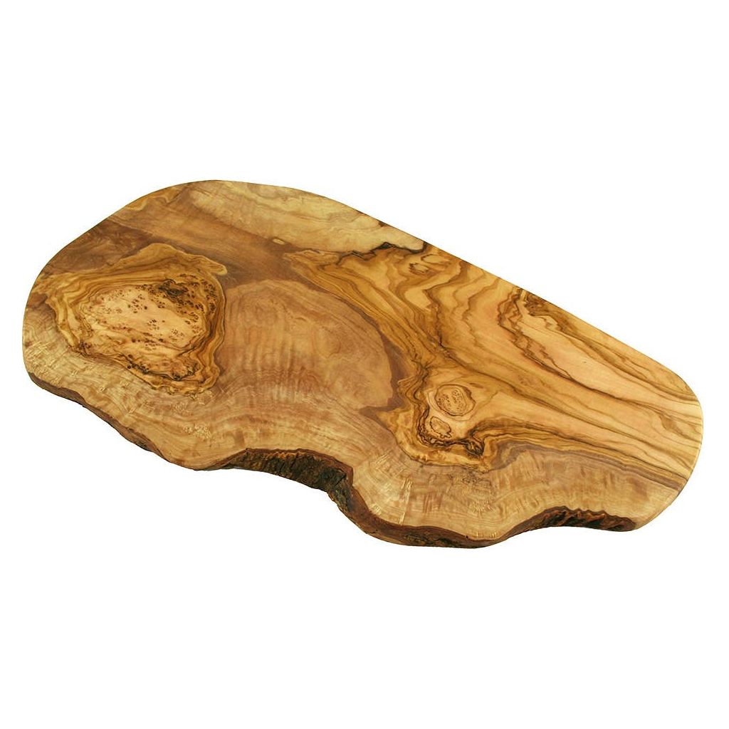 Natural cut cutting board 45 cm olive wood, shipped from Germany