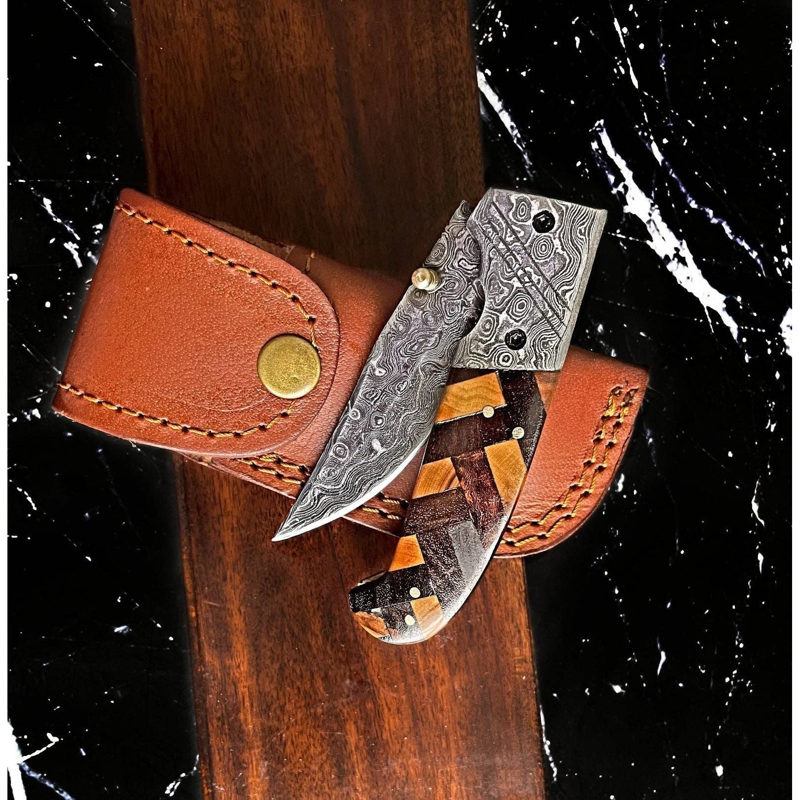 Titan classico - Raindrop Damascus Pocket Utility Knife TF-001Y