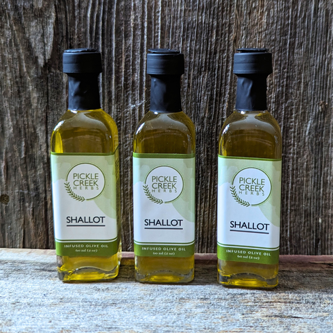 Pickle Creek Herbs - Shallot Infused Olive Oil: 250mL