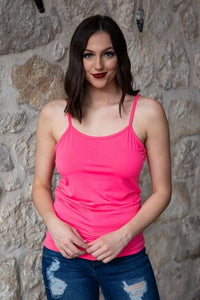 Neon Pink Cami With Adjustable Straps