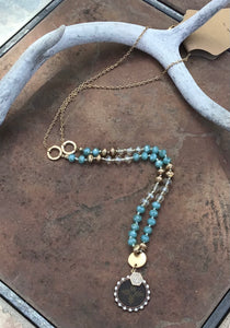 Upcycle LV by ME Necklace!! Blues & Gold – Funky Chunky Jewels