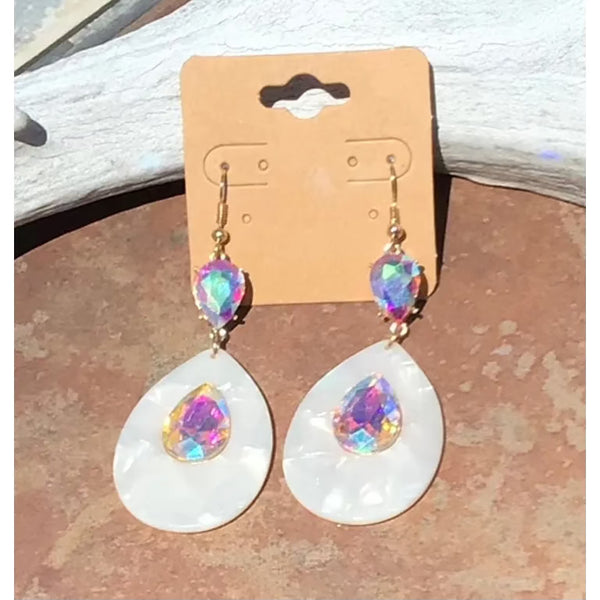 Double Crystal Drop Earrings