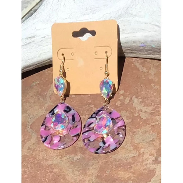 Double Crystal Drop Earrings