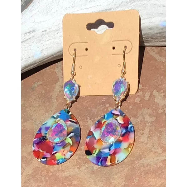 Double Crystal Drop Earrings