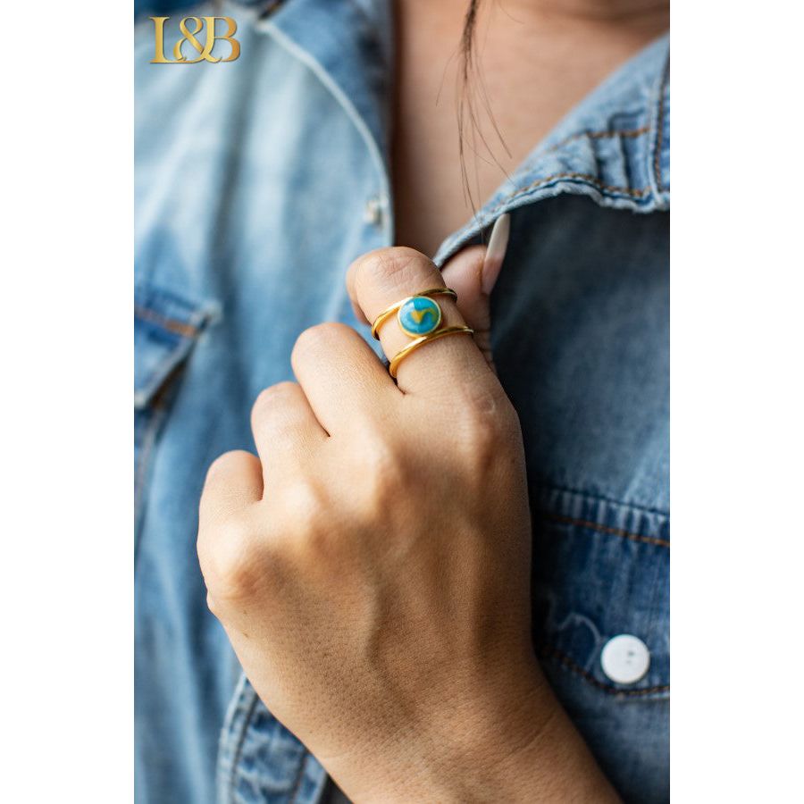 Gold Ring with Turquoise Stone