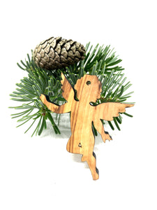 Angel II as a Christmas tree pendant made of olive wood, shipped from Germany