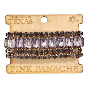 Purple rhinestone stretch bracelet, Pink Panache