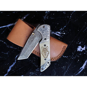 Titan American Eagle - White Wolf Damascus folding / EDC/