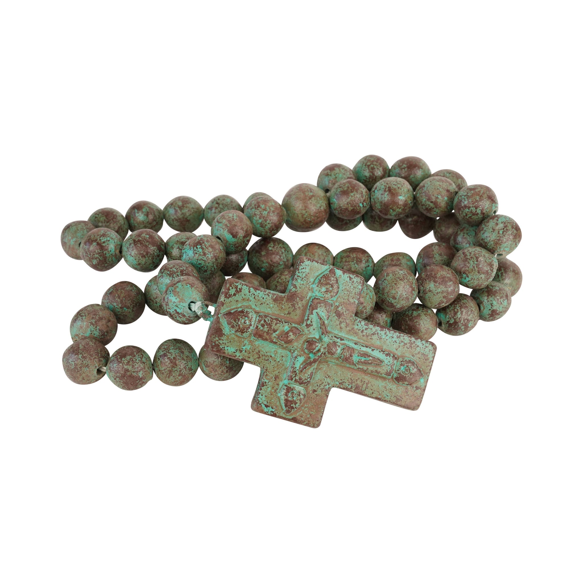 Clay Rosary Beads Handmade 42-44 inch Turquoise