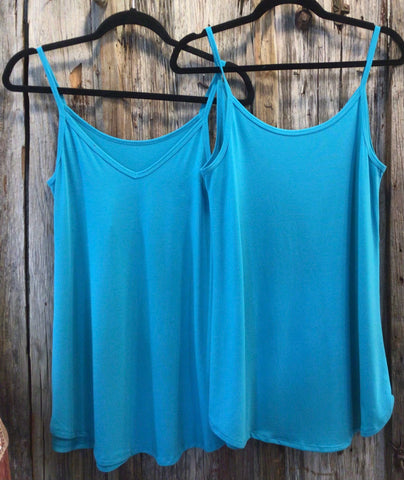Front and Back Reversible Spaghetti Cami, Ice Blue