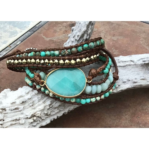 Kelly Wrap Bracelet Aqua