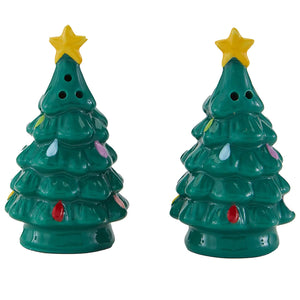 Retro Holiday Salt and Pepper Shakers, Christmas Tree